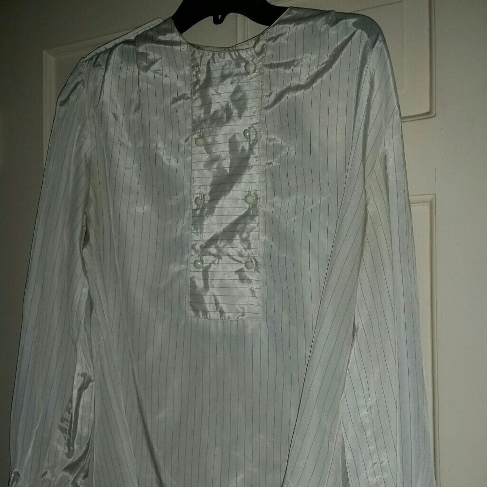 Lady Arrow Cream with Brown Blouse Size 12
